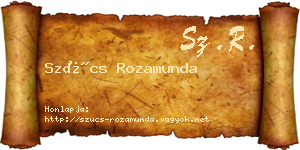 Szűcs Rozamunda névjegykártya