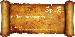 Szűcs Rozamunda névjegykártya