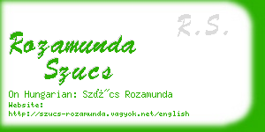 rozamunda szucs business card